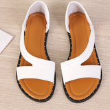 Sandales Plates à Rivets en Forme de Bouche de Poisson