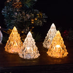 Mini Veilleuse de Sapin de Noël en Cristal à DEL