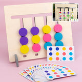 Puzzle logique coulissant en bois à 2 faces