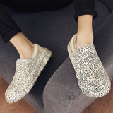 Chaussures d'Intérieur en Coton Peluche Chaud pour Hommes