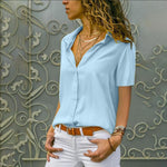 Dames T-shirt Décontracté en Mousseline de Soie - ciaovie
