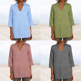 Chemise d'automne à col en V pour dames