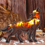 Ornement d'animal de forêt en bois creux 3D