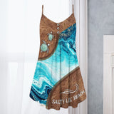 Robe Á Bretelles Spaghetti Imprimée Á Glissière