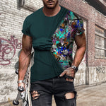 T-shirt homme avec imprimé 3D et col rond