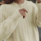 Pull En Tricot Moelleux En Cachemire De Couleur Unie