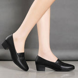 Chaussures en cuir antidérapantes à semelles souples pour femmes