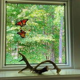Décor de fenêtre en verre papillon monarque teinté