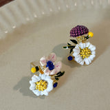 Boucles d'oreilles fleur de marguerite