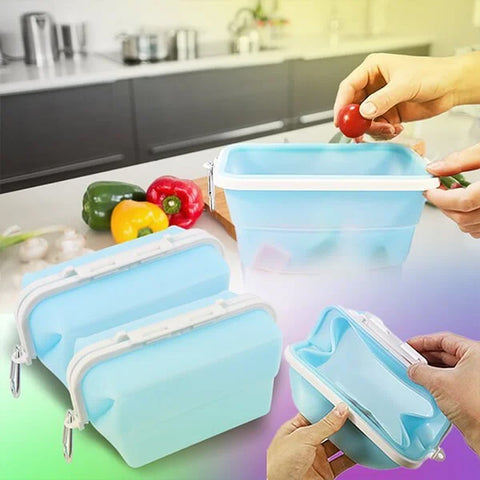 Boîte de rangement pliable en silicone pour aliments