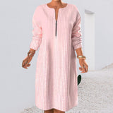 Robe Unicolore avec Fermeture Éclair