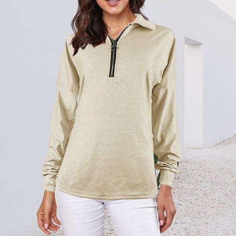 T-shirt à col zippé et revers