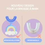 Brosse à dents arc-en-ciel souple en forme de U