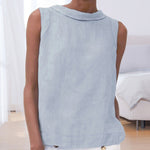T-shirt Uni En Coton Et Lin