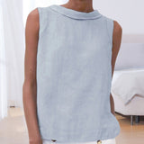 T-shirt Uni En Coton Et Lin