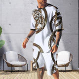 Costume de short à imprimé tigre à la mode pour hommes