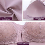 Soutien-Gorge Respirant Extra-Élastique Fermeture Frontale Sans Anneau en Acier