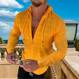 T-shirt zippé à carreaux