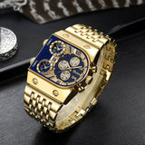 Montre à Quartz Multi-fuseaux Horaires pour Homme à Grand Cadran