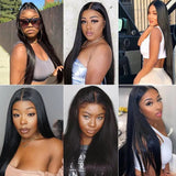 Perruques longues droites noires pour femmes