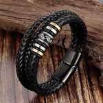 Bracelet en cuir multicouche pour homme