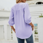 Chemise Á Col Montant Et Manches Mi-longues