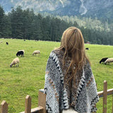 Châle tricoté de style ethnique