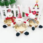 Figurine mignonne pour personnes âgées, panier à bonbons, pomme, ornement en bambou