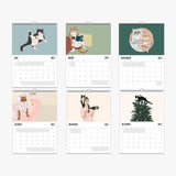Calendrier mural chat 2024