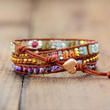 Bracelet enroulé en pierre naturelle fait à la main