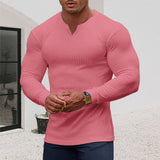 Chemise pour Homme à Col en V de Couleur Unie