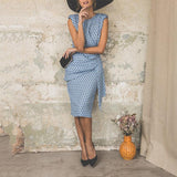 Robe Sexy Moulante à Pois sans Manches - ciaovie
