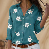 Chemise femme manches longues à imprimé fleuri