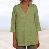 Chemise d'automne à col en V pour dames