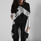 Pull de Contraste à Motif Géométrique