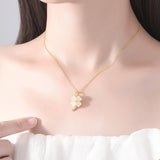 Collier trèfle à quatre feuilles porte-bonheur en opale en forme de cœur