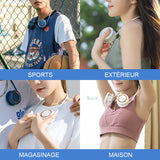 Mini ventilateur de cou portable USB pliable