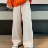 Pantalon large décontracté à taille haute