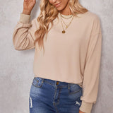 Pull Á Col Rond De Couleur Unie