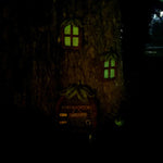 Décoration de Fenêtres Lumineuses en Arbre de Résine de Jardin
