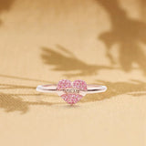 Bague Coeur d'Amour avec Zircone Rose