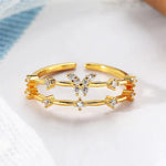 Bague de papillon en zircon