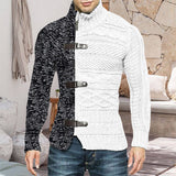 Cardigan en Tricot à Boutons En Cuir