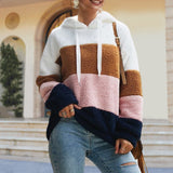 Sweat-shirt en Peluche à Empiècements