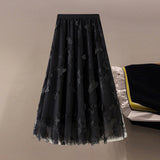 Jupe floquée en maille pour femme