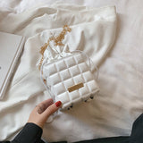 Sac à bandoulière à carreaux avec cordon de serrage