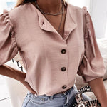 Blouse boutonnée à volants
