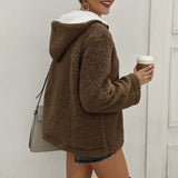 Sweat à capuche zippé en peluche