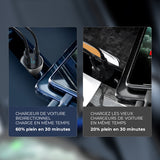 Mini chargeur de voiture à affichage numérique