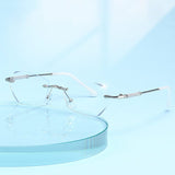 Lunettes de lecture sans monture anti-lumière bleue à la mode